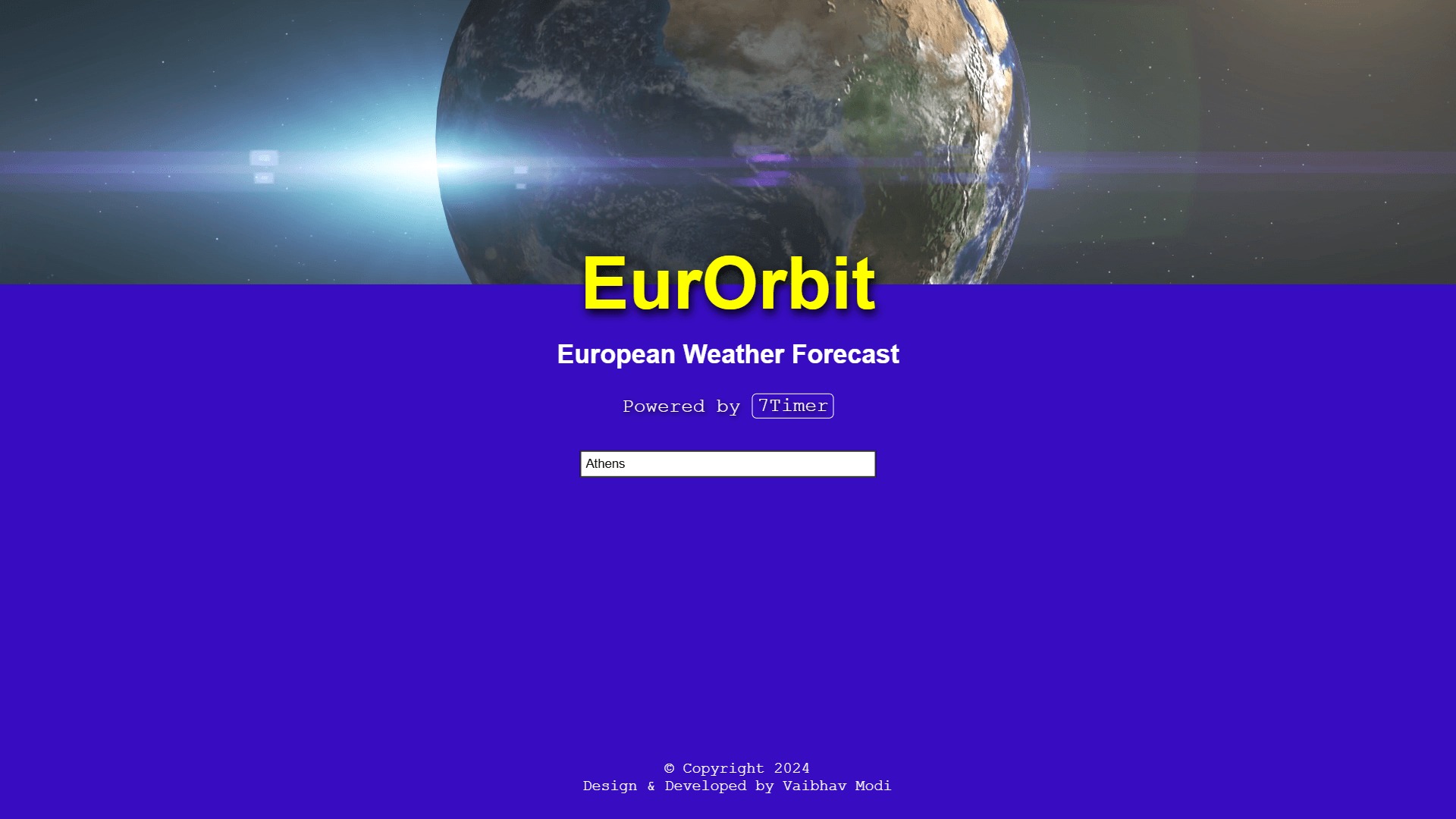 EurOrbit — Weather Forecast App